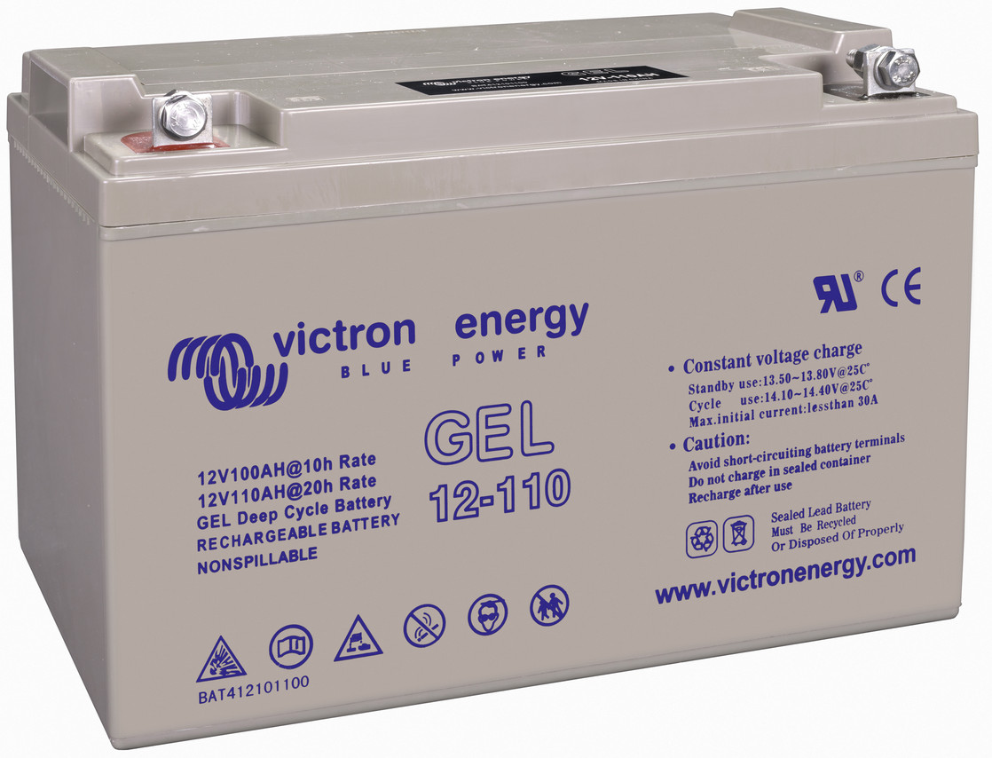 Victron 12V GEL deep cycle battery - 100 ah @ C10, 110 ah @ C20